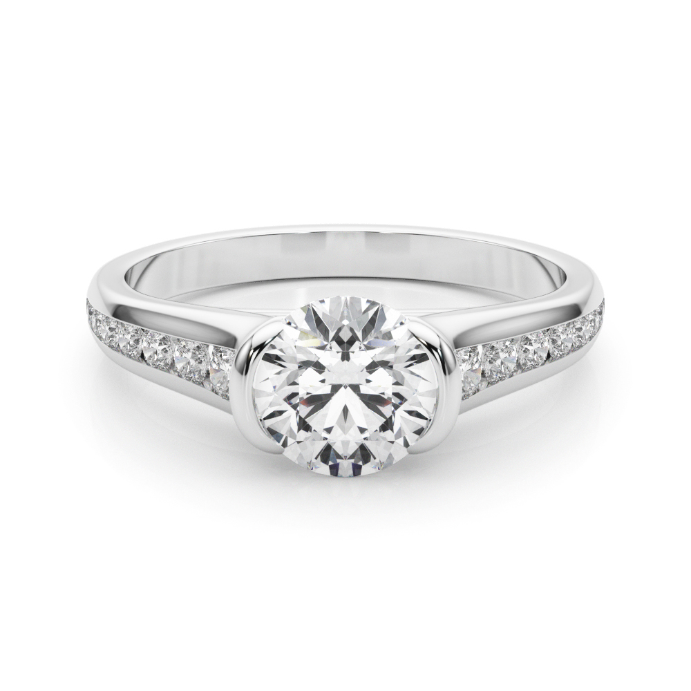 The Liliana Single-Row Engagement Ring, set view