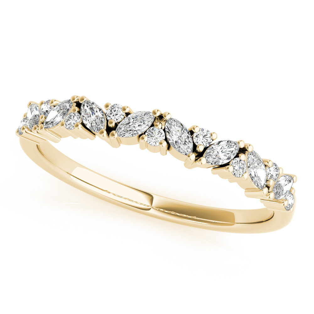 Alternating Round & Marquise Diamond Band