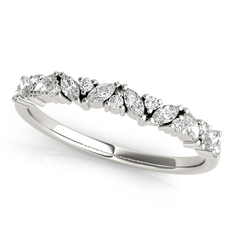 Alternating Round & Marquise Diamond Band
