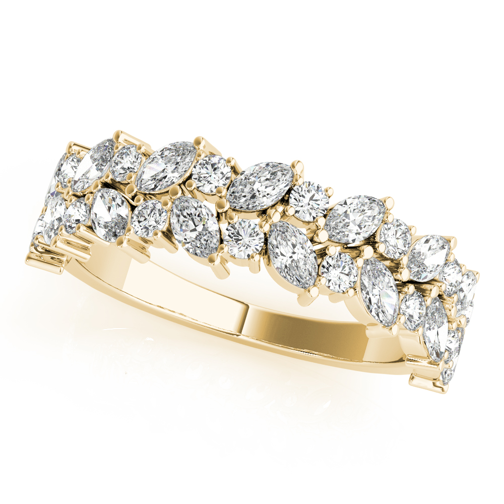 Alternating Marquise & Round 2-Row Band
