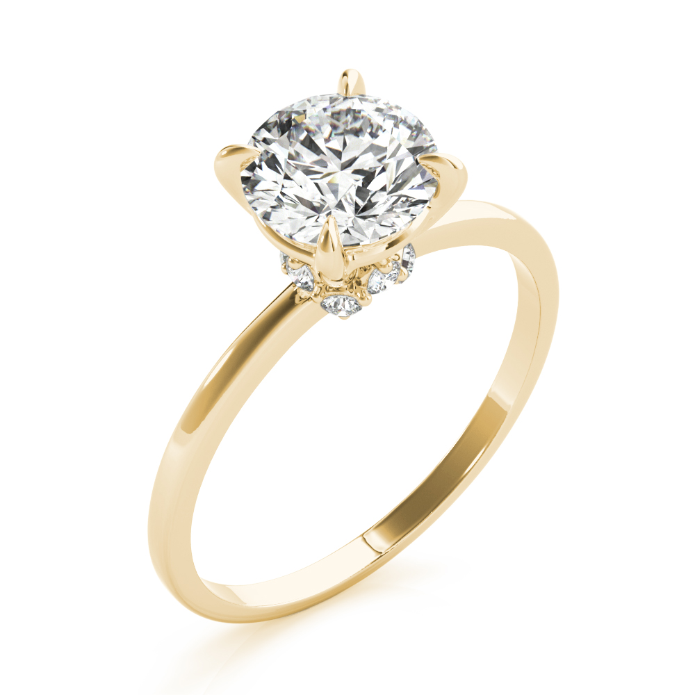 The Emilia Hidden Halo Engagement Ring, angled view