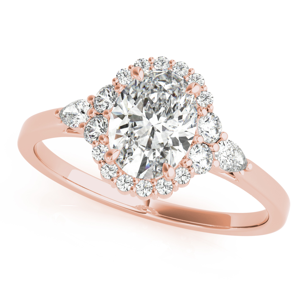 The Valentina Halo Engagement Ring, front view