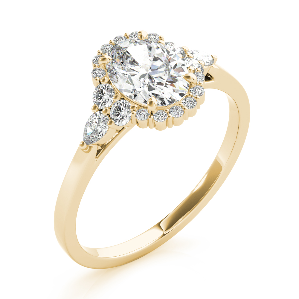 The Valentina Halo Engagement Ring, angled view