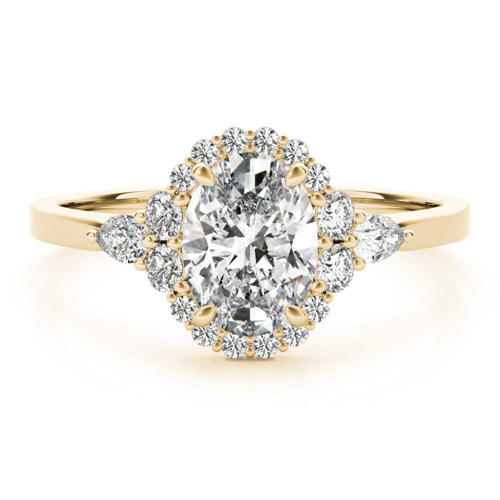 The Valentina Halo Engagement Ring, set view