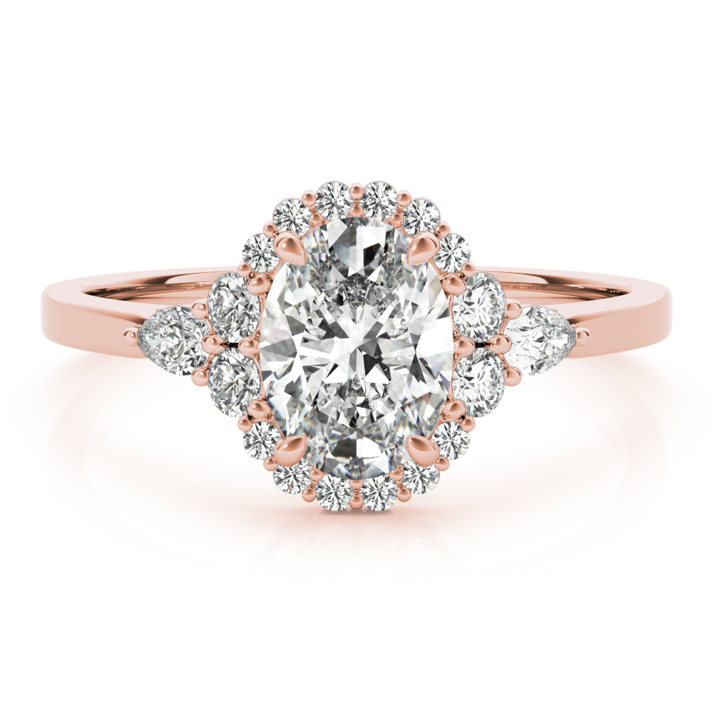 The Valentina Halo Engagement Ring, set view
