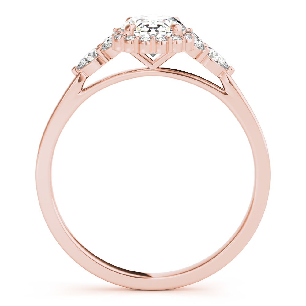 The Valentina Halo Engagement Ring, side view