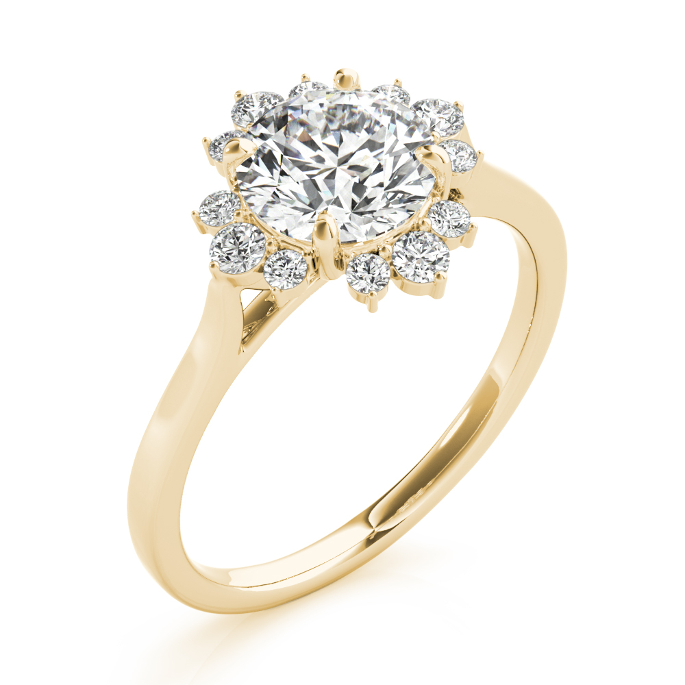 The Penelope Halo Engagement Ring, angled view