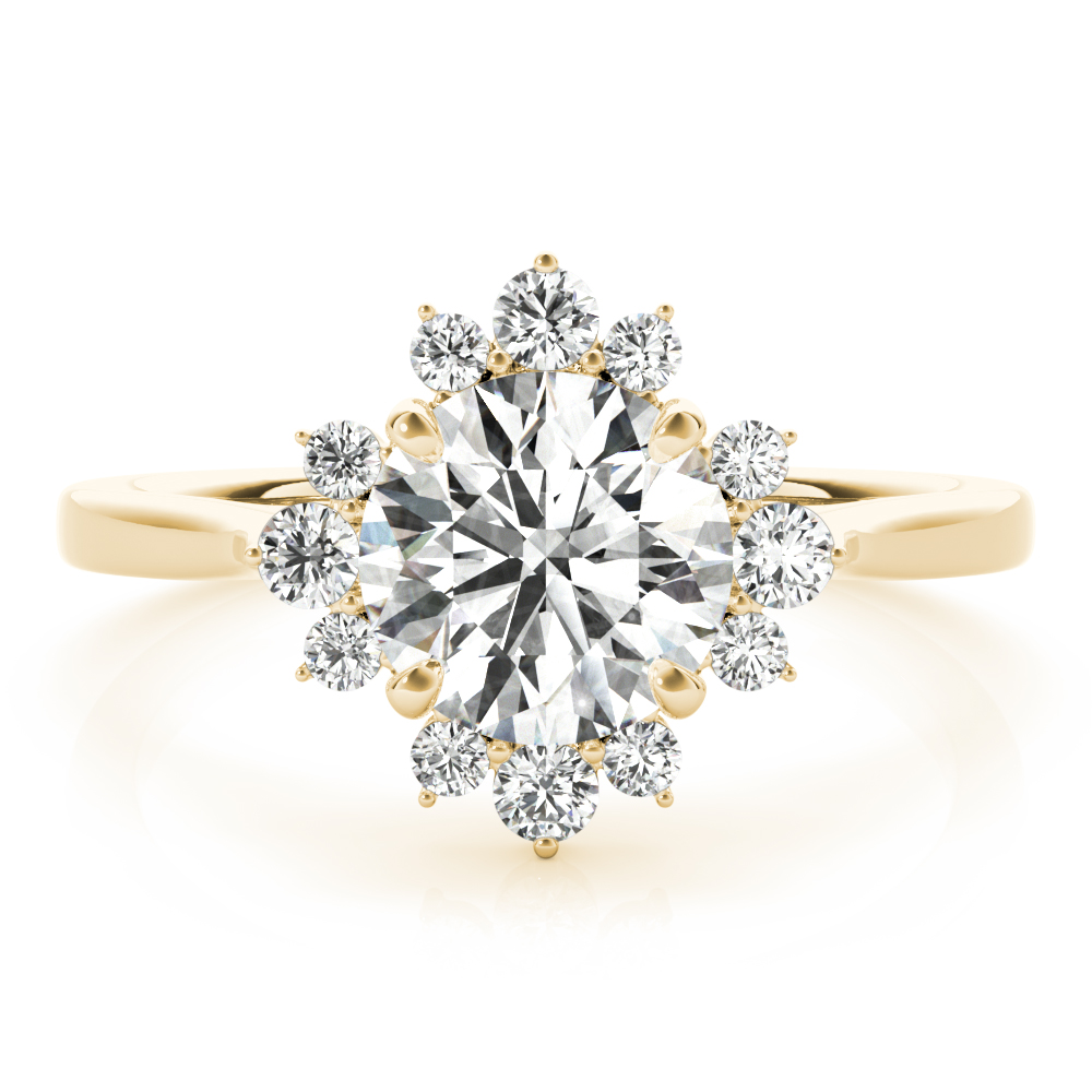 The Penelope Halo Engagement Ring, set view