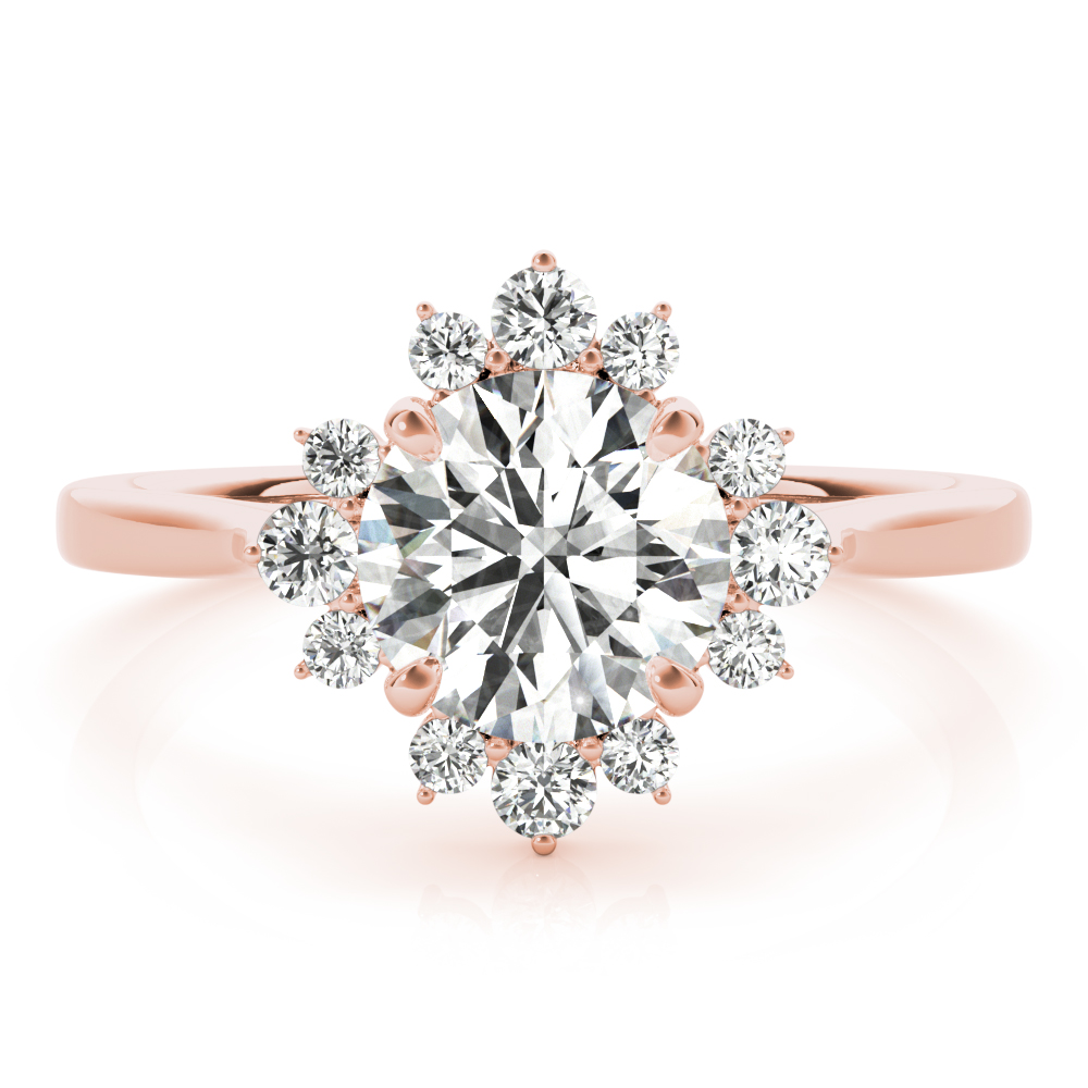The Penelope Halo Engagement Ring, set view