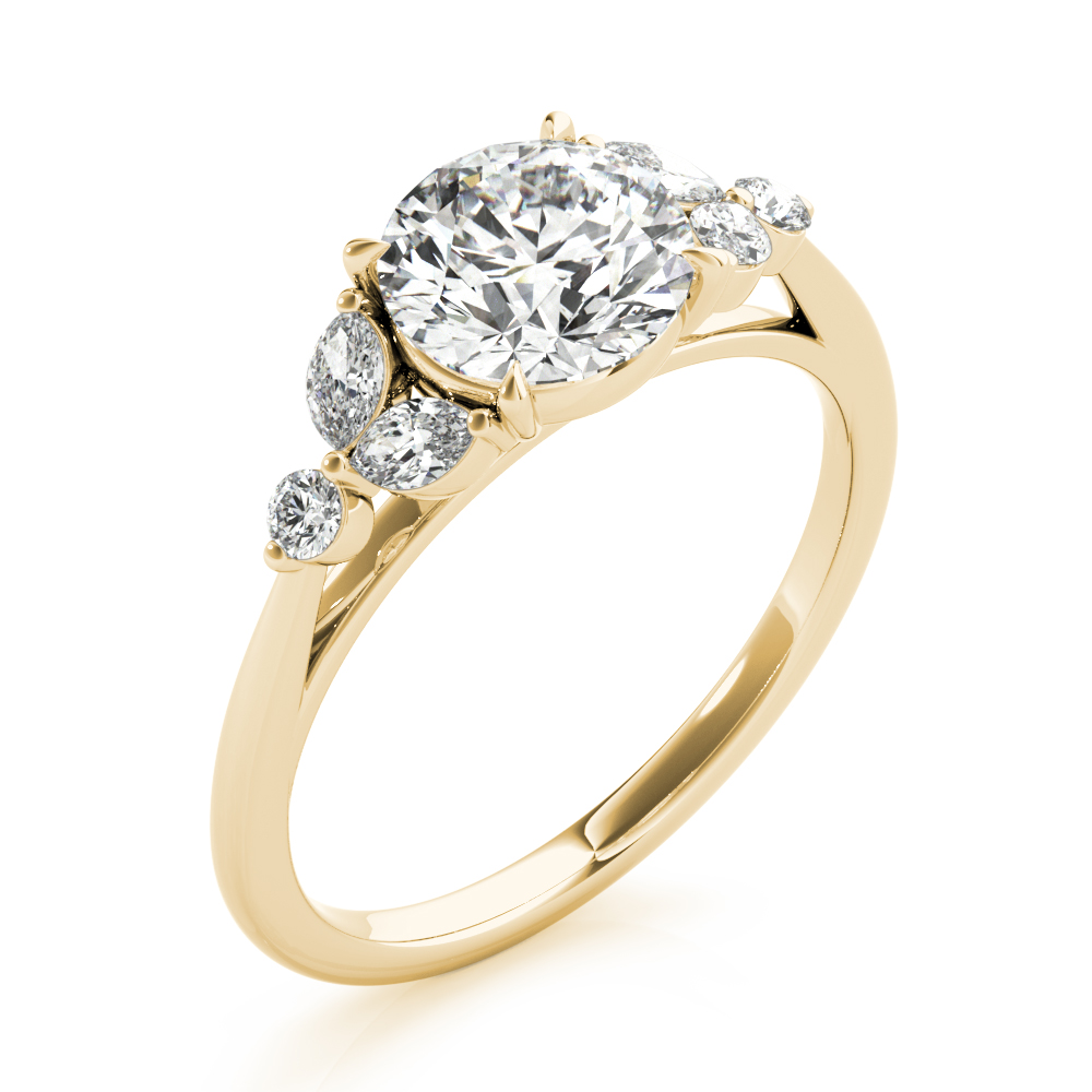 The Saoirse Cluster Engagement Ring, angled view