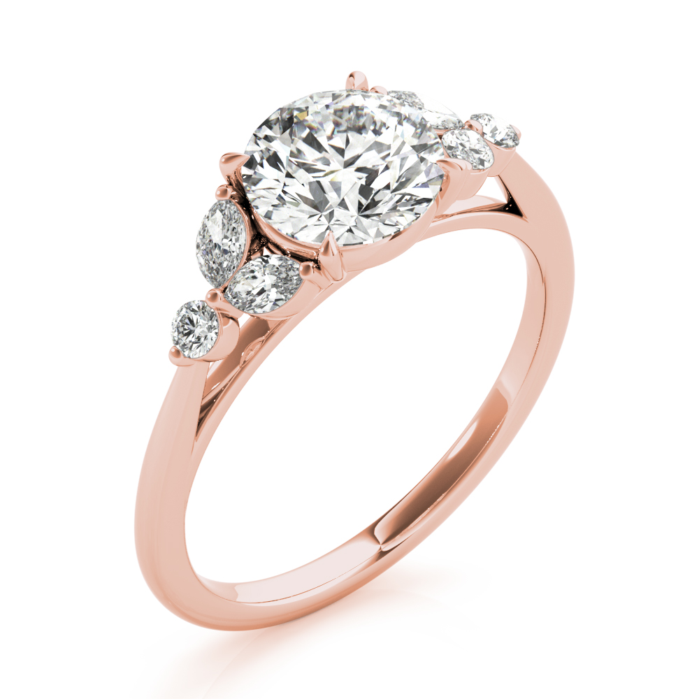 The Saoirse Cluster Engagement Ring, angled view
