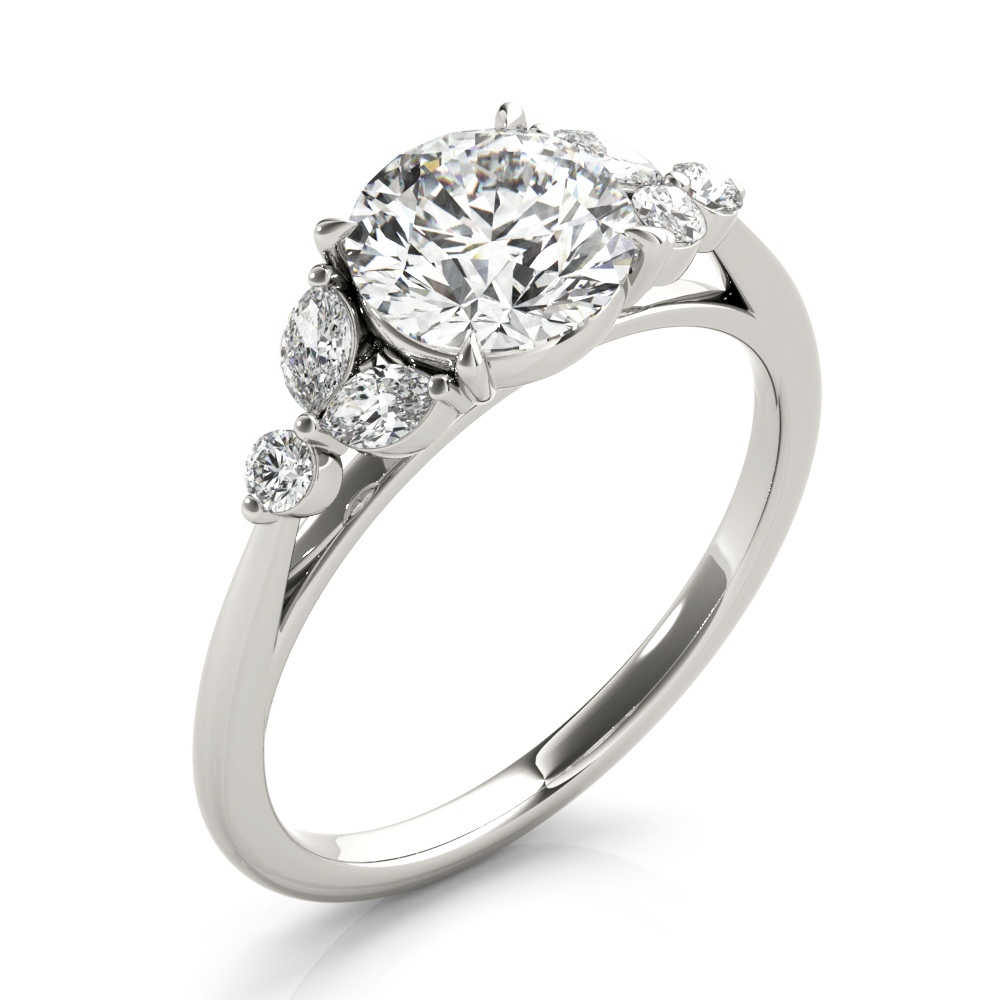 The Saoirse Cluster Engagement Ring, angled view