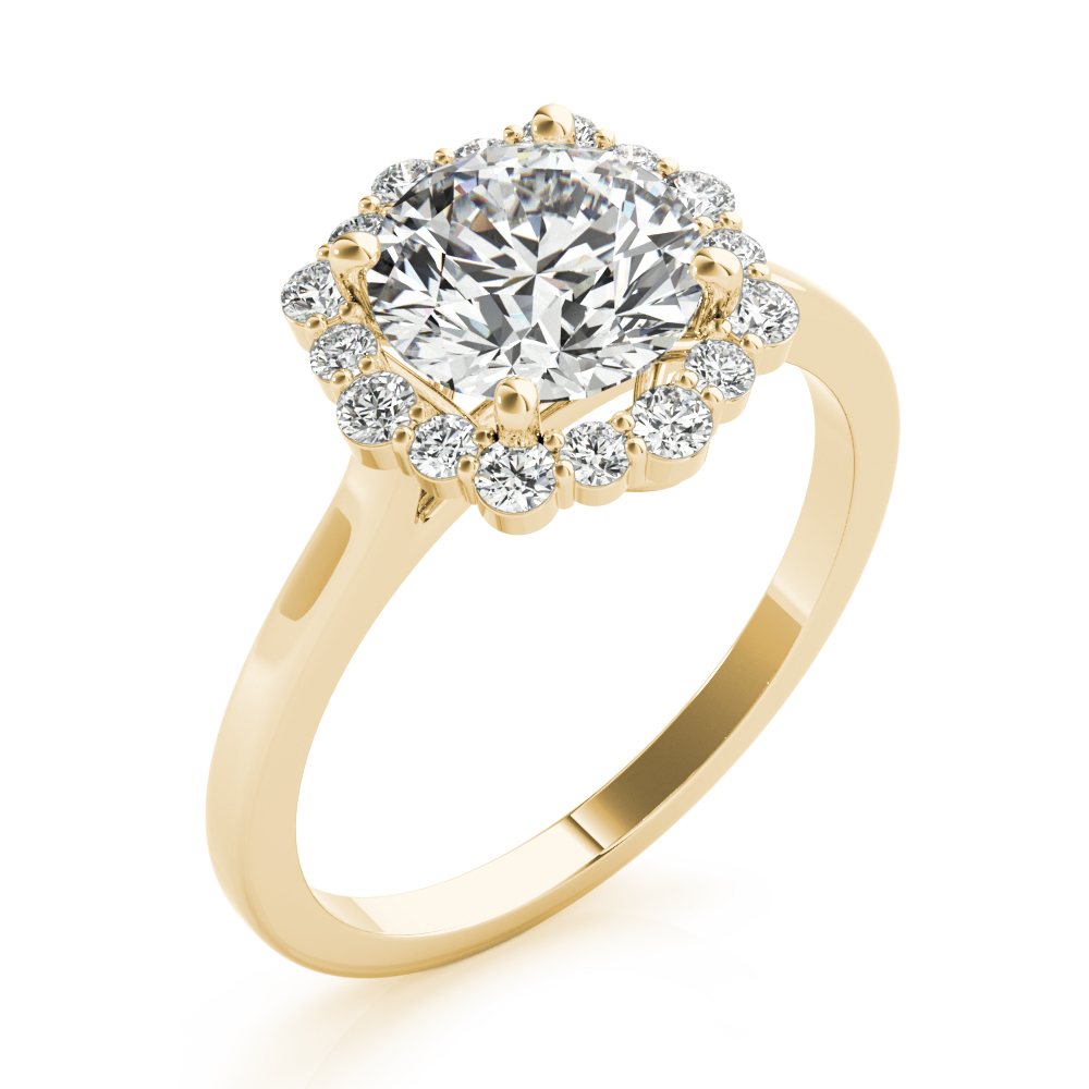 The Hannah Halo Engagement Ring, angled view