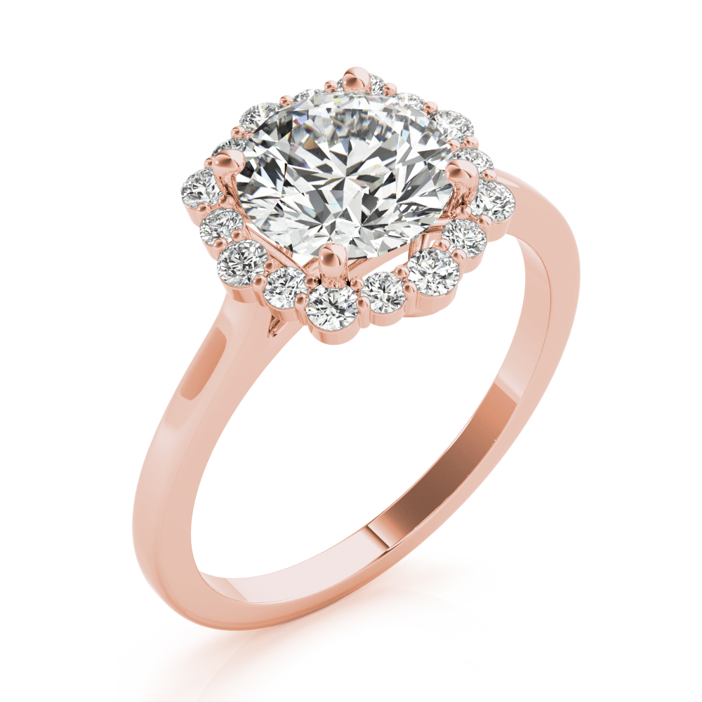 The Hannah Halo Engagement Ring, angled view