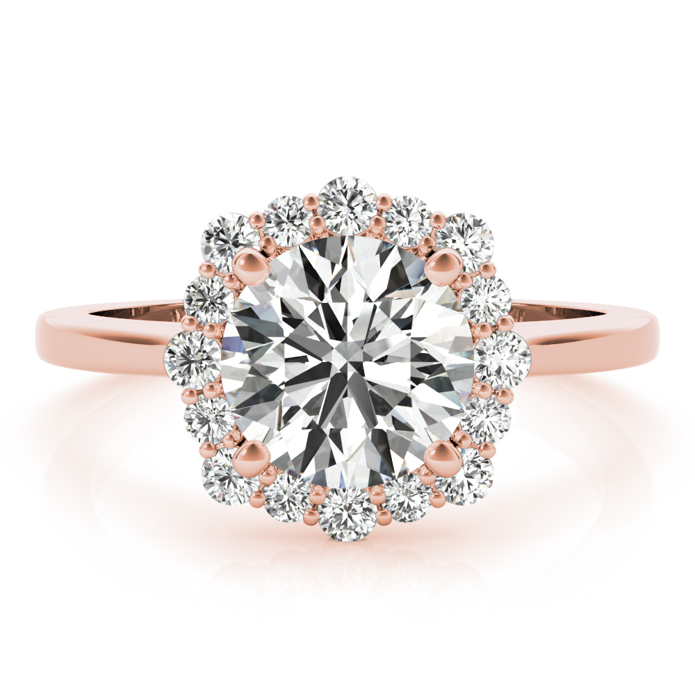 The Hannah Halo Engagement Ring, set view