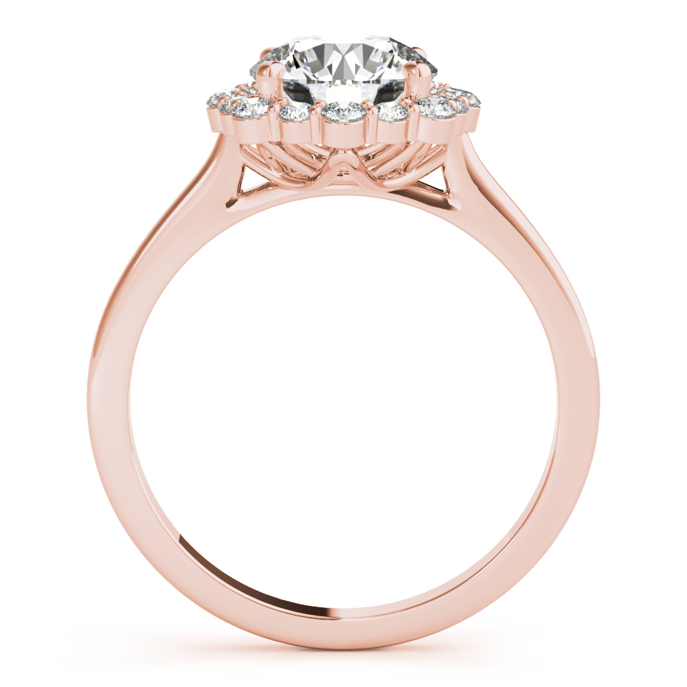 The Hannah Halo Engagement Ring, side view