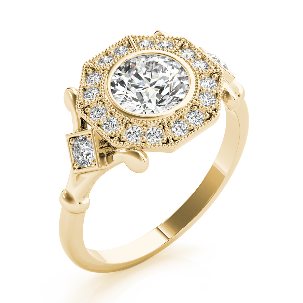 The Marilyn Halo Engagement Ring, angled view