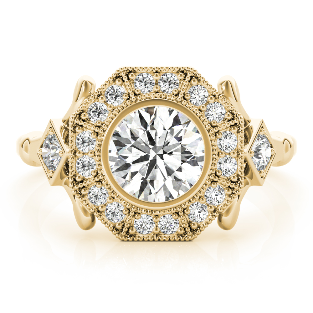 The Marilyn Halo Engagement Ring, set view