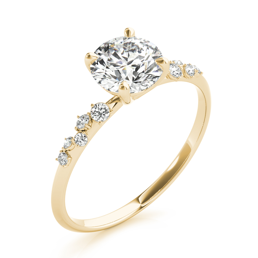The Helena Single-Row Engagement Ring, angled view