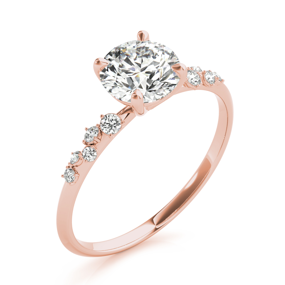 The Helena Single-Row Engagement Ring, angled view