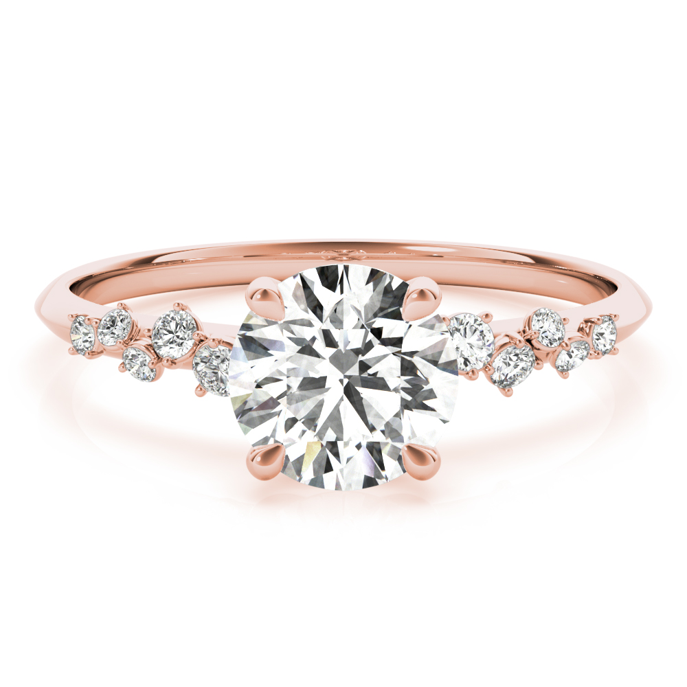 The Helena Single-Row Engagement Ring, set view