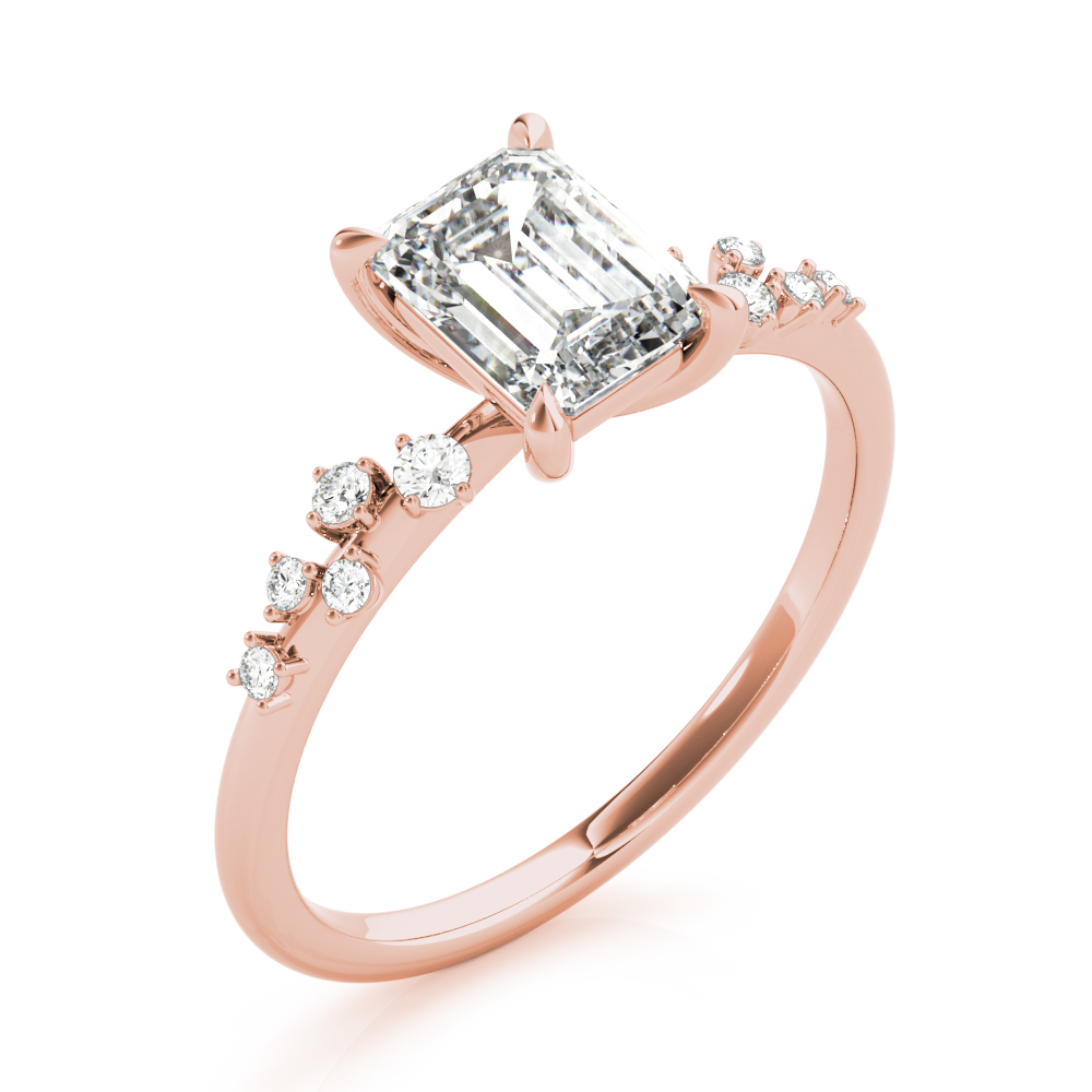 The Quinn Single-Row Engagement Ring, angled view