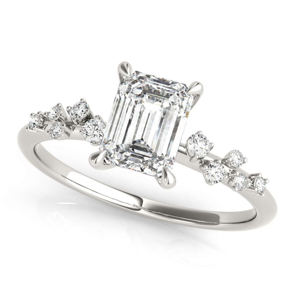 Emerald-Cut Scatter Engagement Ring
