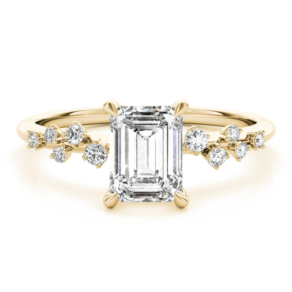 The Quinn Single-Row Engagement Ring, set view