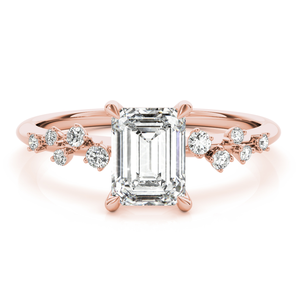 The Quinn Single-Row Engagement Ring, set view