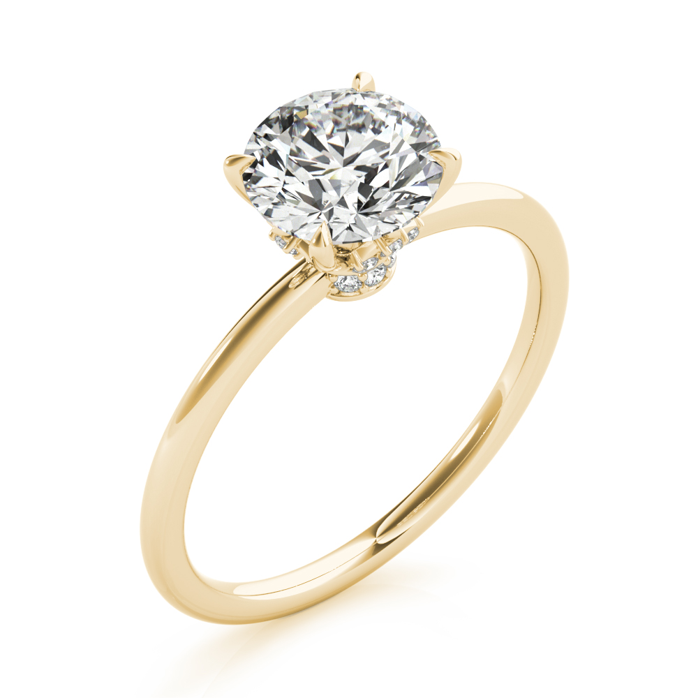 The Rosemary Hidden Halo Engagement Ring, angled view