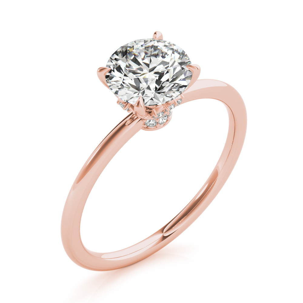 The Rosemary Hidden Halo Engagement Ring, angled view