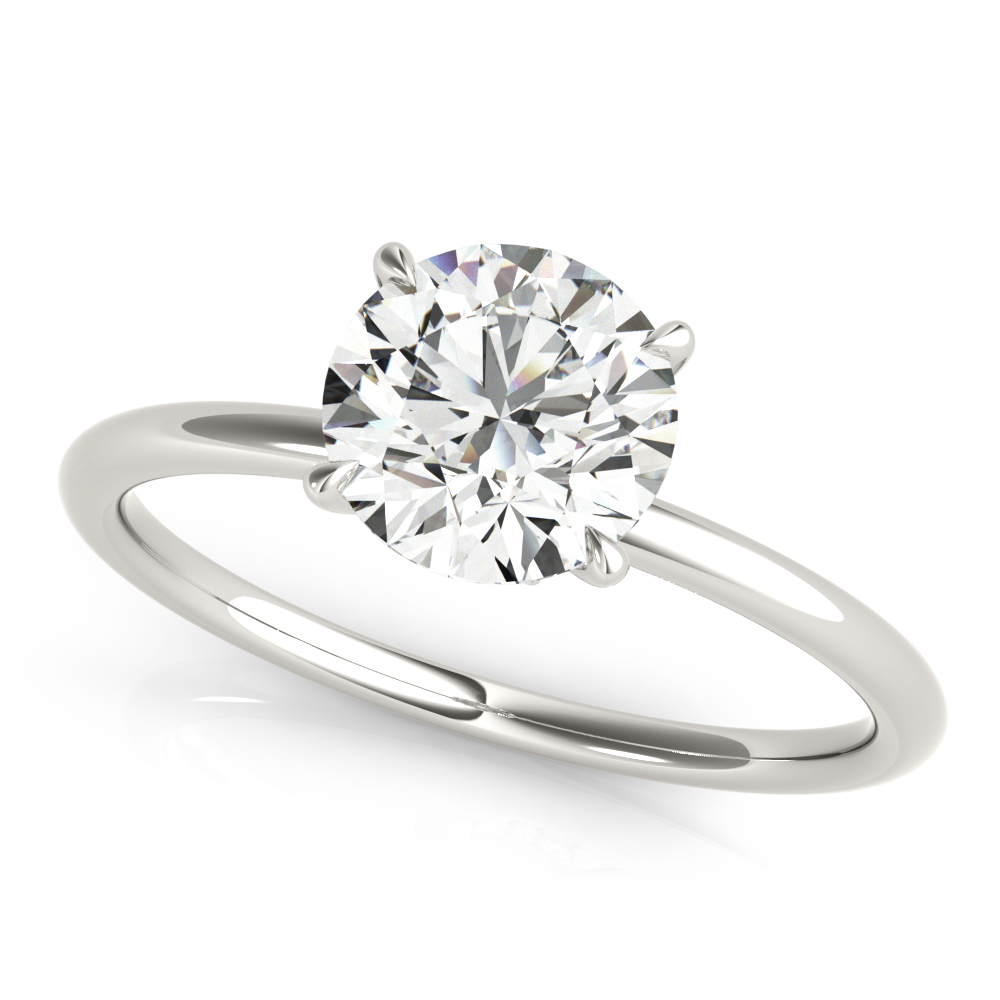 Solitaire Hidden Halo Engagement Ring