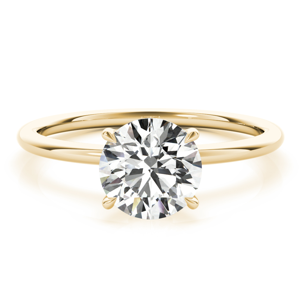 The Rosemary Hidden Halo Engagement Ring, set view