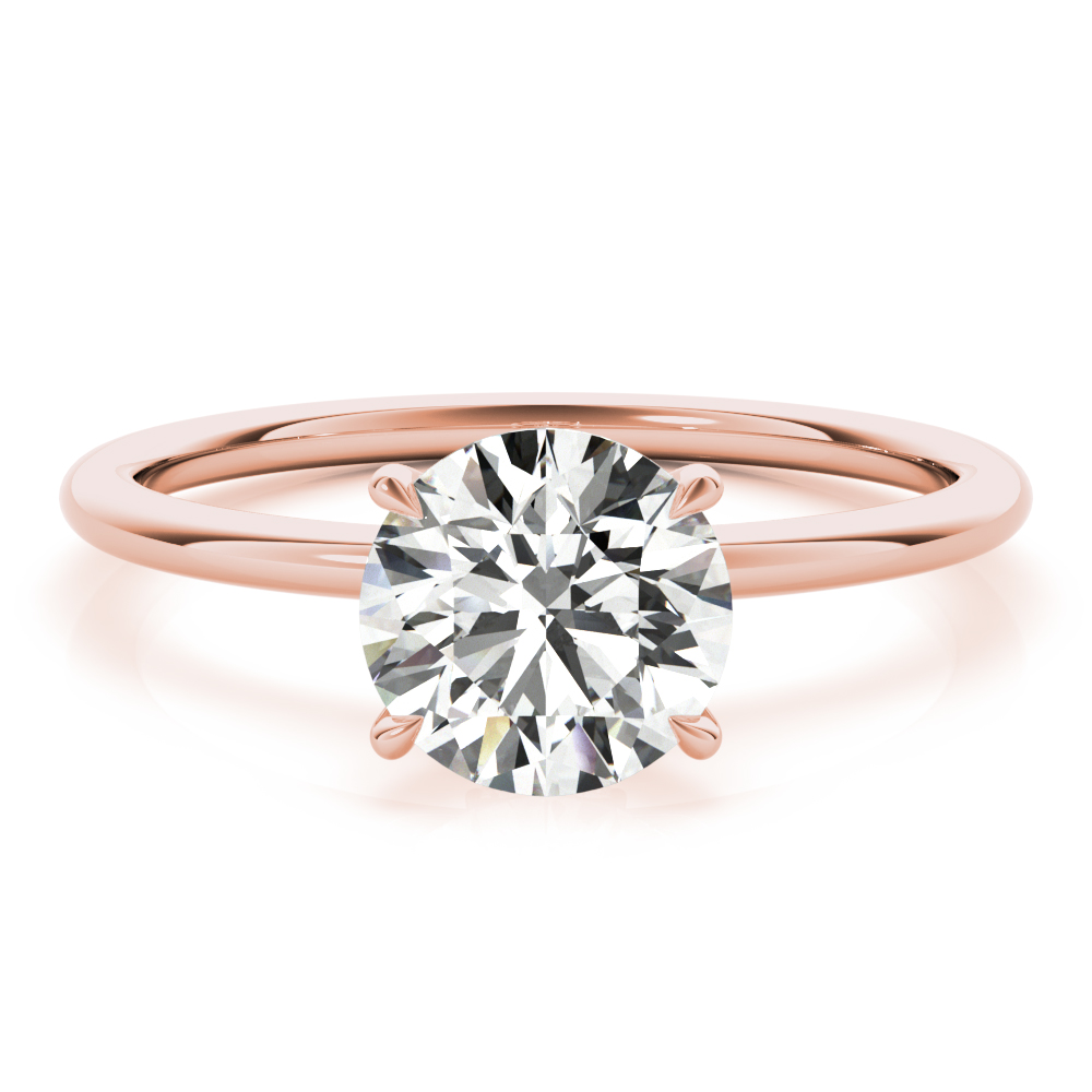 The Rosemary Hidden Halo Engagement Ring, set view