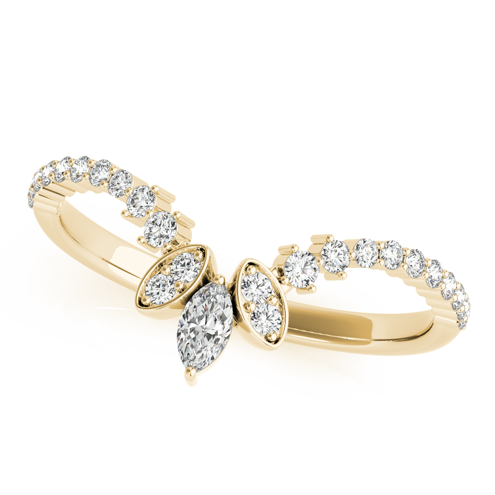 Marquise Chevron Wedding Band