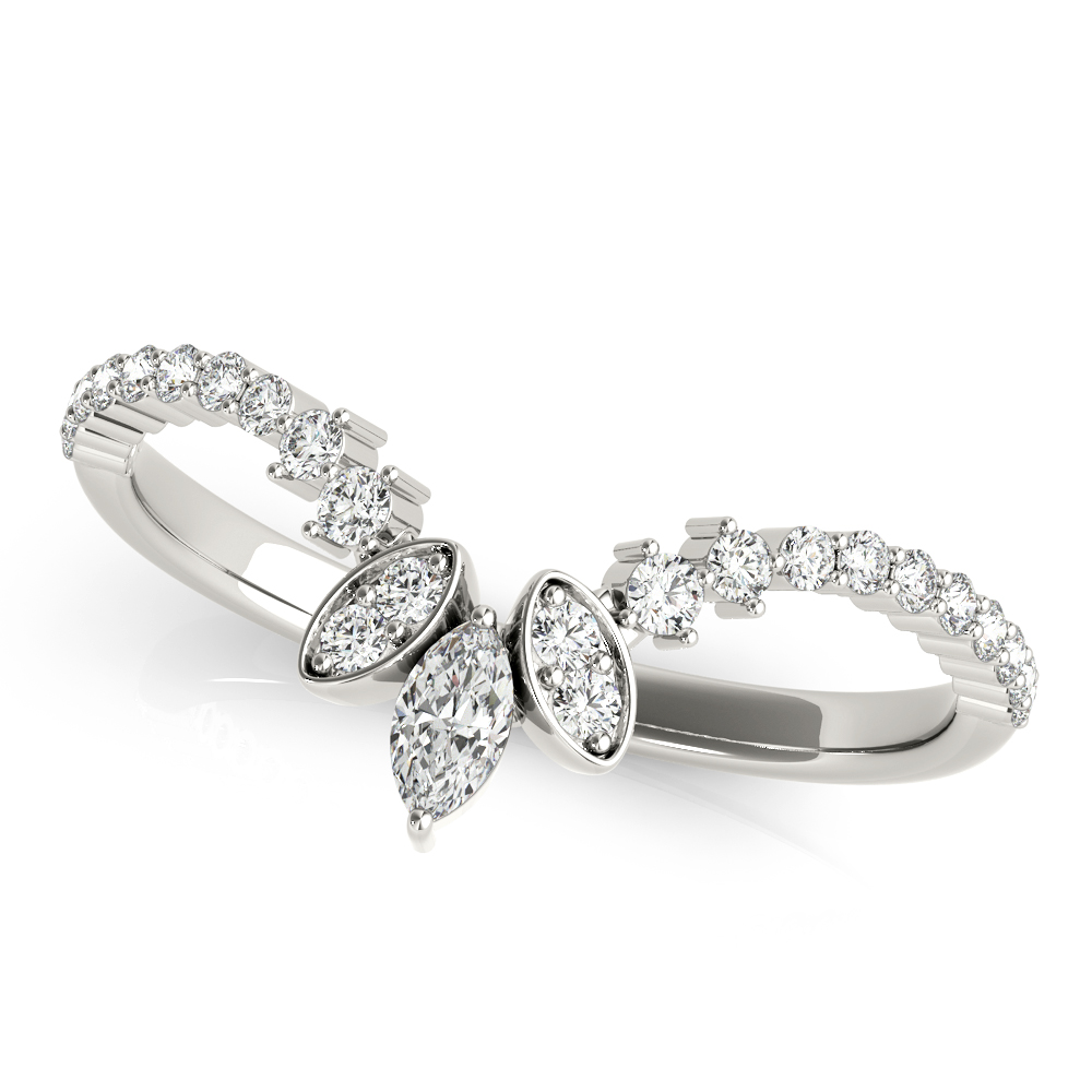 Marquise Chevron Wedding Band