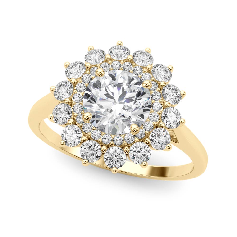 The Octavia Double Halo Engagement Ring, front view