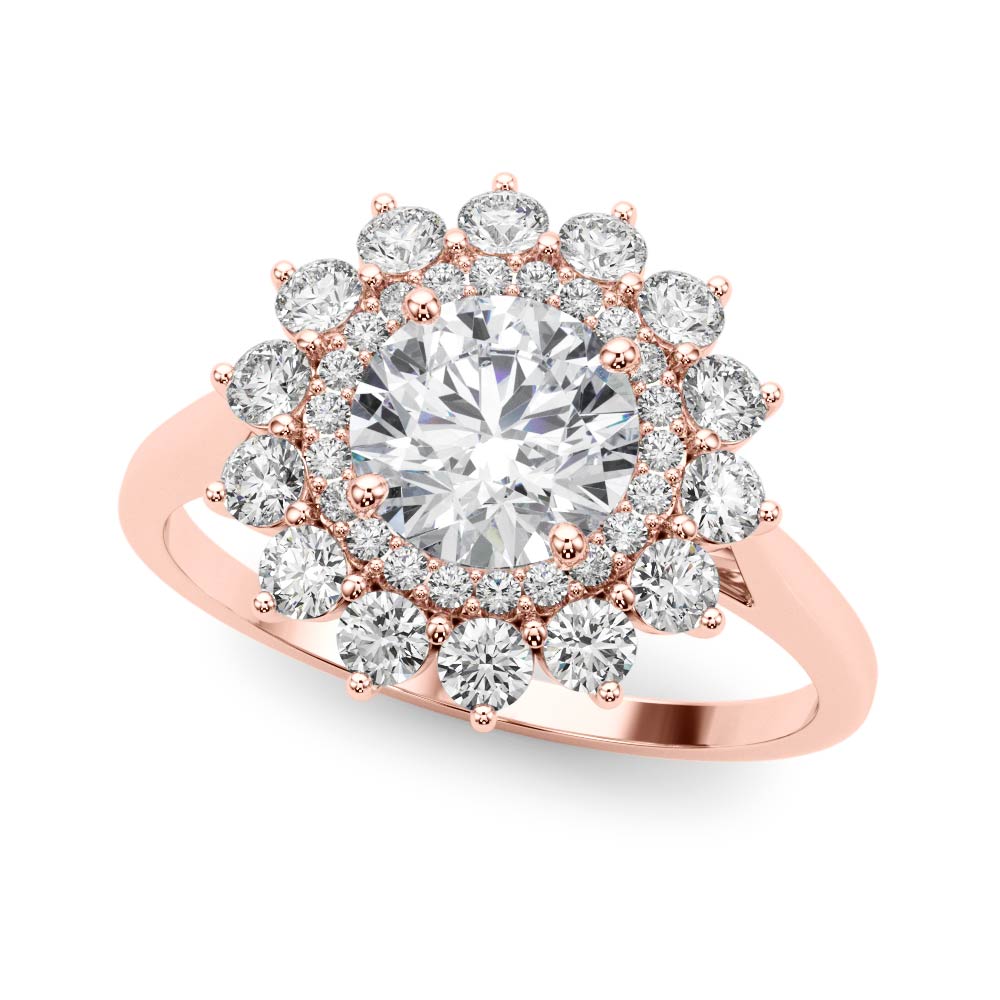 The Octavia Double Halo Engagement Ring, front view