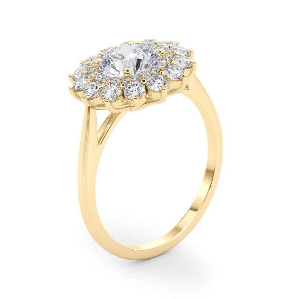 The Octavia Double Halo Engagement Ring, angled view
