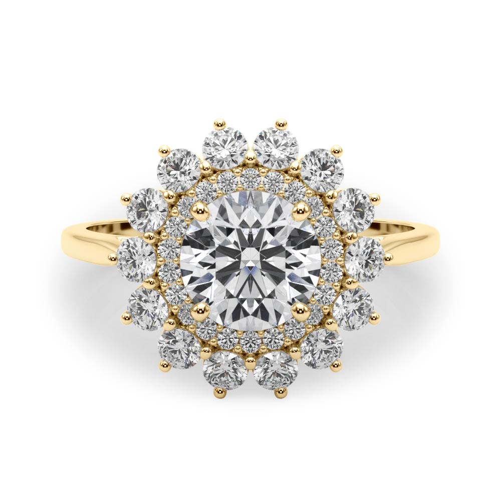 The Octavia Double Halo Engagement Ring, set view