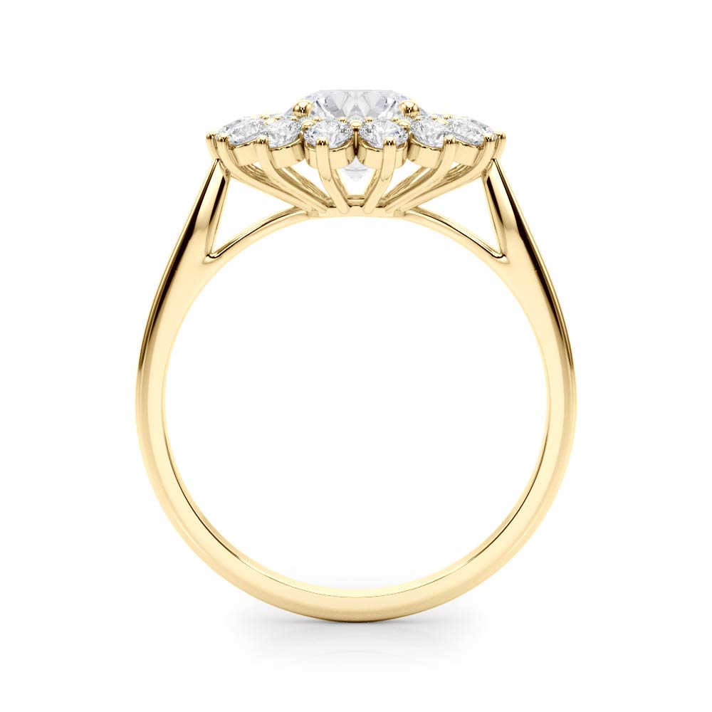 The Octavia Double Halo Engagement Ring, side view