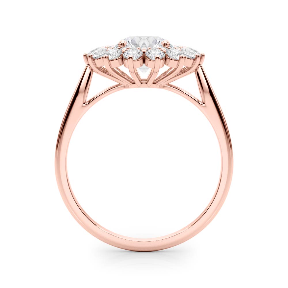 The Octavia Double Halo Engagement Ring, side view