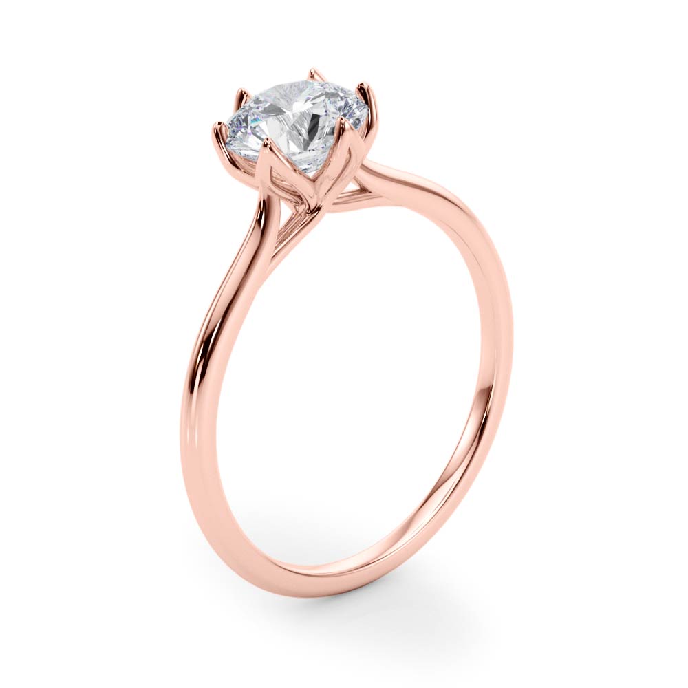 The Amelia Solitaire Engagement Ring, angled view