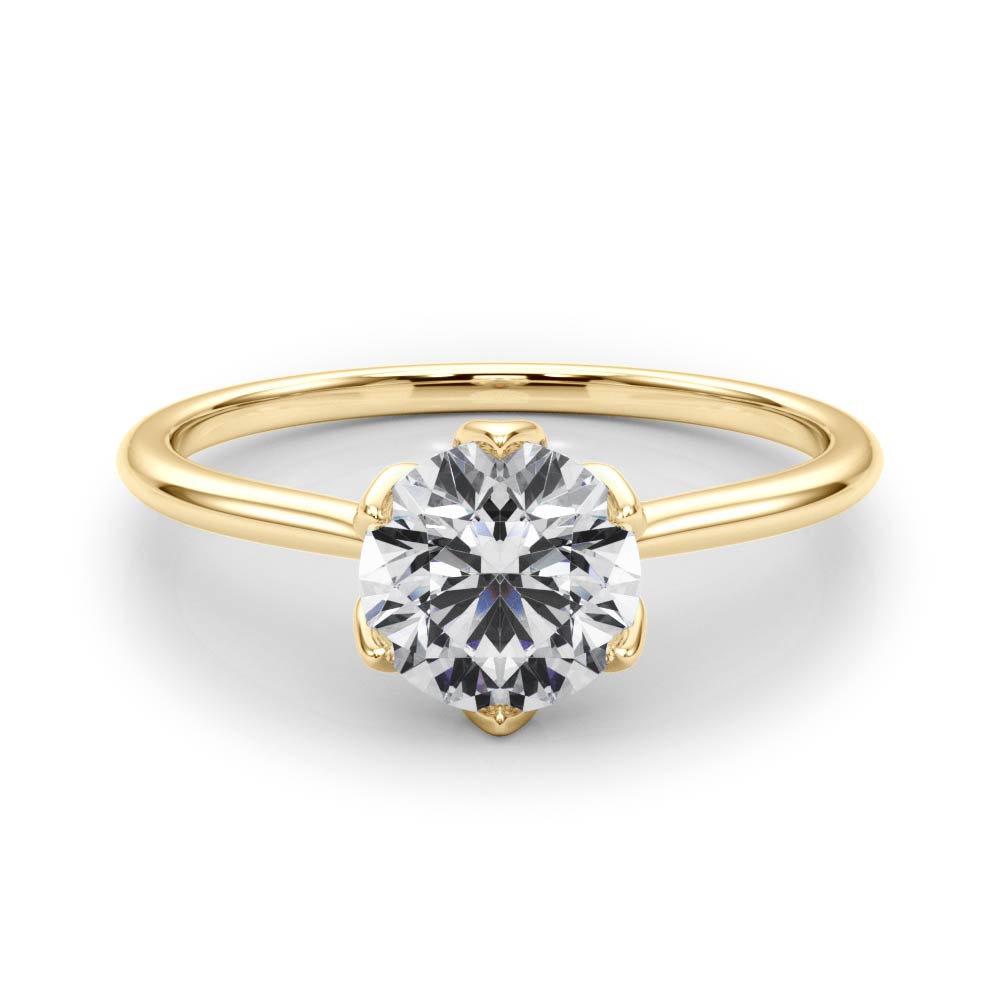 The Amelia Solitaire Engagement Ring, set view