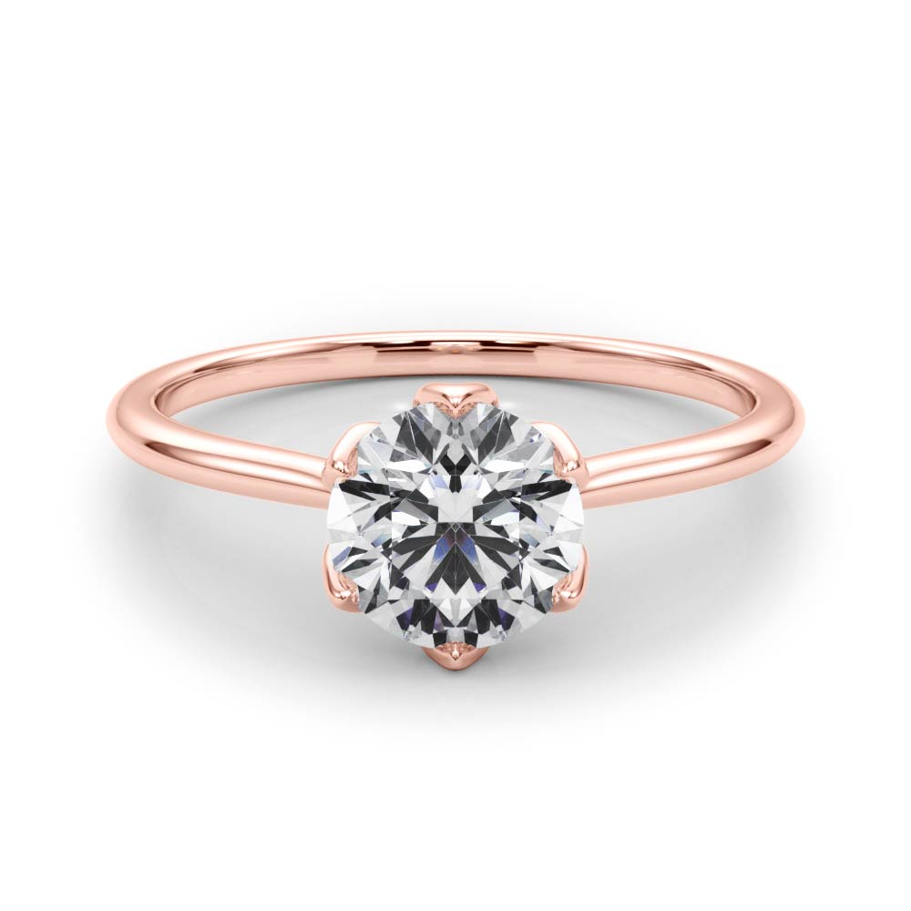 The Amelia Solitaire Engagement Ring, set view