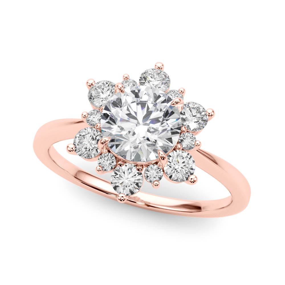 The Brooke Halo Engagement Ring, front view