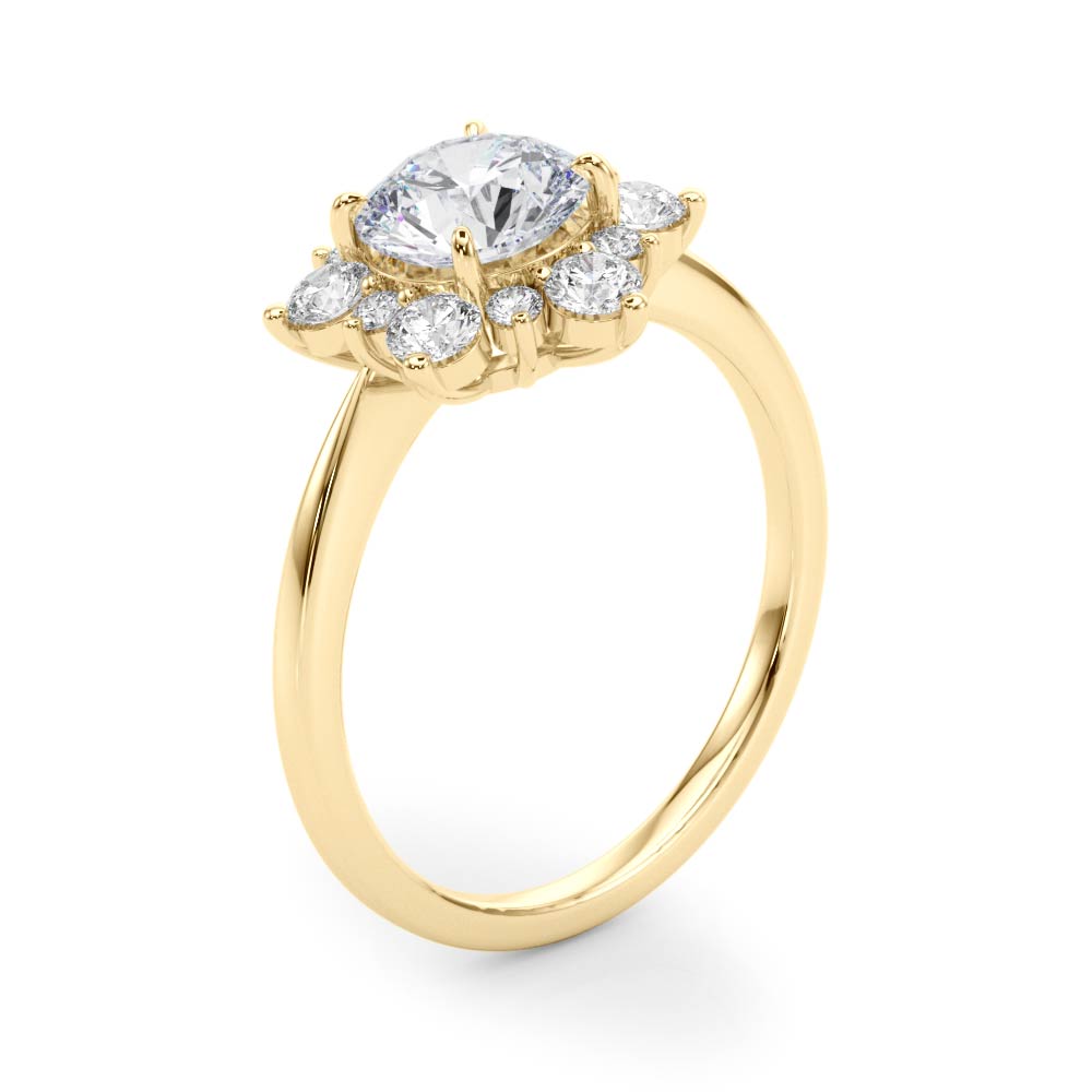 The Brooke Halo Engagement Ring, angled view