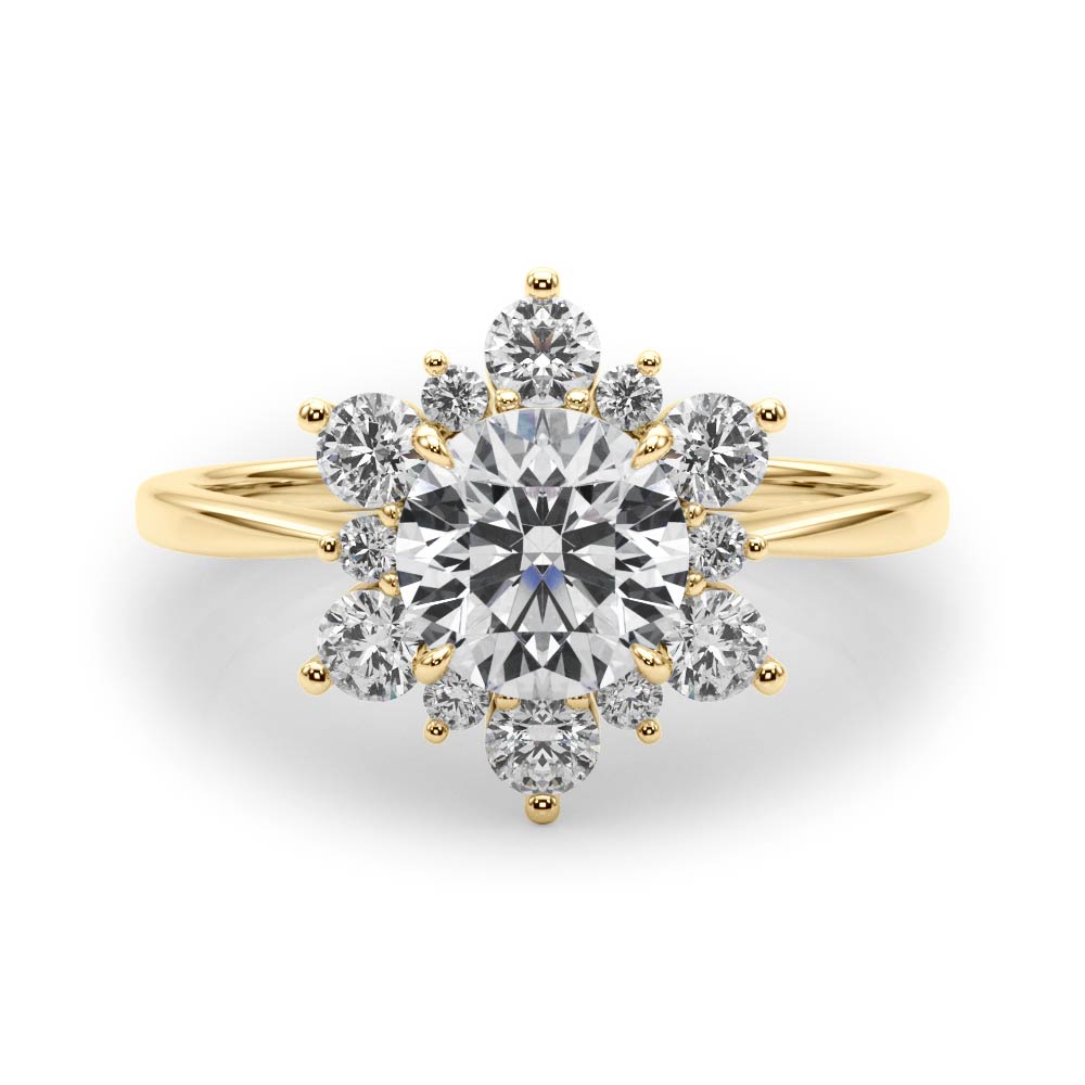 The Brooke Halo Engagement Ring, set view