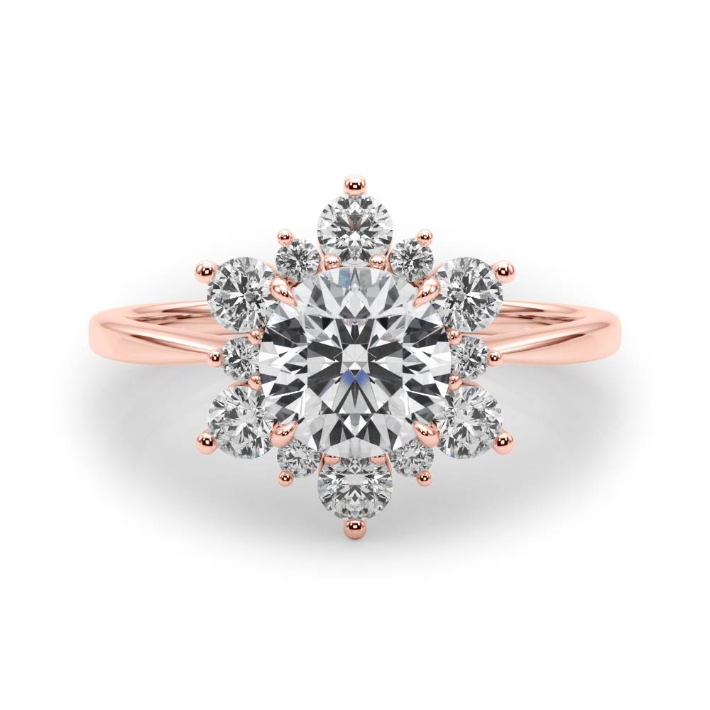 The Brooke Halo Engagement Ring, set view