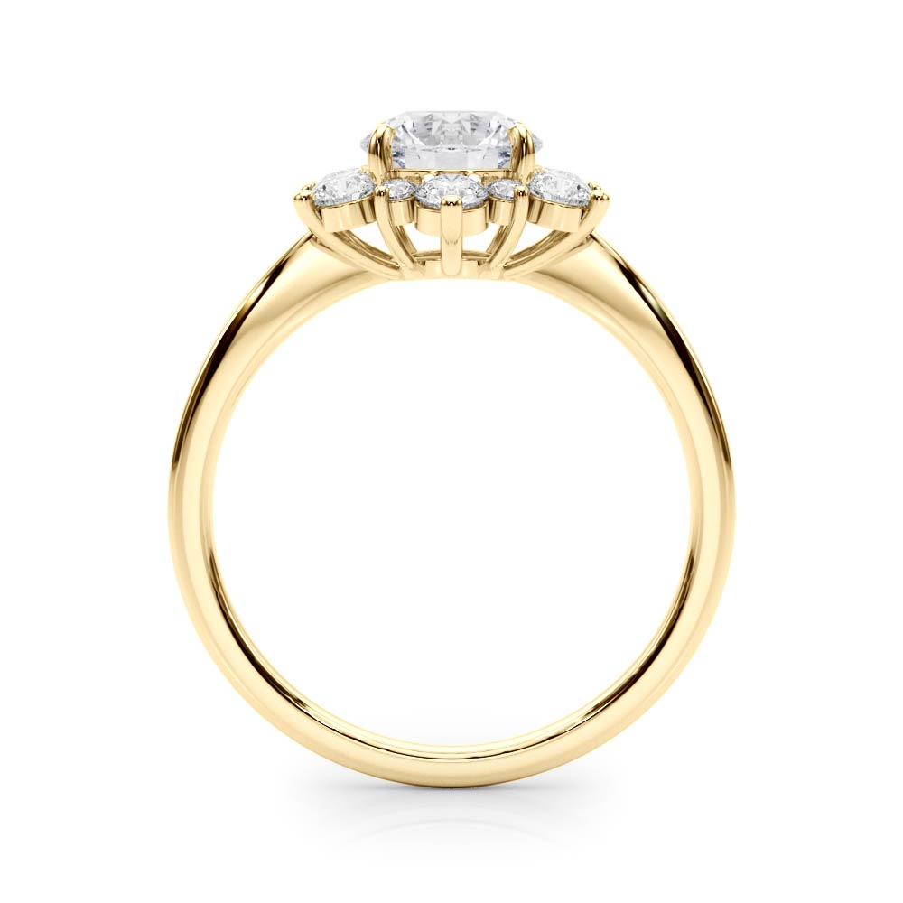 The Brooke Halo Engagement Ring, side view